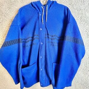 Vintage 90s Ocean Pacific Fleece Hooded Jacket Size M North Shore Snow Patrol
